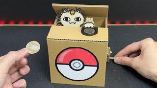 How to make Cat steeling Coin bank   Cardboard DIY