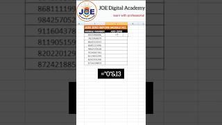 How To Add Zero Before Any Number in Excel #shorts