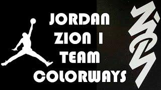 JORDAN ZION 1 TEAM COLORWAYS