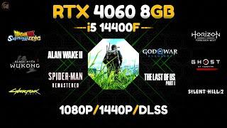 RTX 4060 + i5 14400f - 1080P, 1440P/DLSS - Test in 12 Games