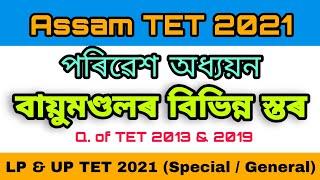 বায়ুমণ্ডলৰ বিভিন্ন স্তৰ l Stages of atmosphere l Assam TET 2021 l Environmental Study (EVS)