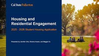 CSUF Housing and Residential Engagement