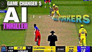 Game Changer 5 v3 Cricket Game Ai Testing Thrilling Match in Dubai RCB vs CSK Big Finish