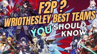 6 BEST C0 WRIOTHESLEY TEAMS | F2P | FREEZE/CC/HYPERBLOOM | PRE-FURINA | GENSHIN IMPACT 4.1