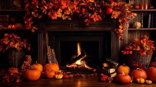 Cozy Autumn Fireplace 12 Hrs  Soothing sounds of burning wood for relaxation [No Music]