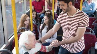 Boy Gives Seat To Old Lady – But Then The Lady Secretly Hands Him Over Something