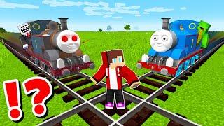 JJ and Mikey in Thomas vs Horror Train CHALLENGE in Minecraft / Maizen Minecraft