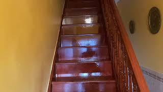 Strip And Recoat Hardwood Floors And Staircase