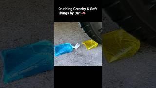 Crushing Crunchy & Soft Things by Car! #shorts #crushing #asmr #crunchy