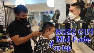 Buzz Cut Mid Fade //4 on top // best haircut for men