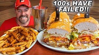 Most People Fail Tony's Giant Deli Grinder Sandwich Challenge in Saginaw, Michigan!!