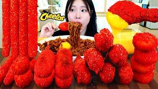 ASMR MUKBANG| Cheetos! Cheese Hot dog, Fried Chicken, Black bean Noodles, Cheese sticks, Fries.