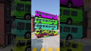 Mixed Colorful Buses Fall Crash - BeamNG.drive #youtubeshorts