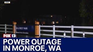 Downed trees causes power outage in Monroe, WA