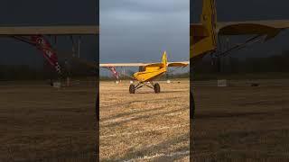 Rick Boardman landing short in the Cub at Lonestar SToL