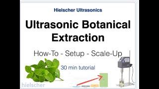 Ultraschallextraktion von Pflanzen – Verwendung von Ultraschallgeräten zur Extraktion