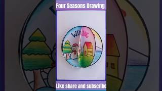 Four Seasons Drawing | Four Seasons Scenery project #shorts #short #youtubeshorts #viral #trending