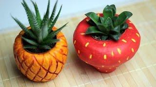 DIY: Clay Planter | Pineapple & Strawberry Planters for Succulents | Cute & Happy Home Decor Ideas