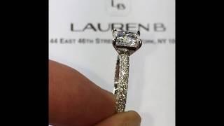 2 carat Princess Diamond Ring in 3 Row Micropave Band