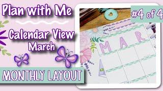  Plan With Me ~ March Calendar View  Happy Planner Monthly Layout using Book Babe Stickers 4 of 4