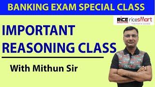 Reasoning Class for Bank Exams | Mithun Thakur | RRB Special Class | RICE Edu Banking