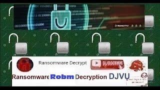 Ransomware Decryption Stop DJVU Virus Robm