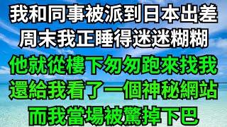 我和同事被派到日本出差，周末我正睡得迷迷糊糊，他就從樓下匆匆跑來找我，還給我看了一個神秘網站，而我當場被驚掉下巴！【年華妙語】#落日溫情#情感故事#花開富貴#深夜淺讀#深夜淺談#家庭矛盾 #爽文