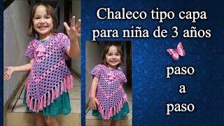 CHALECO NIÑA 2 A 3 AÑOS en crochet PASO A PASO