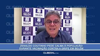 Zenaldo Coutinho pede calma à população durante vacinação contra a gripe em Belém