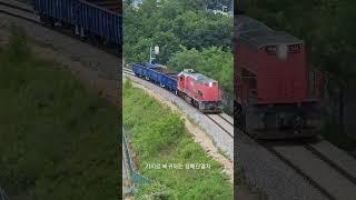 운송을 마치고 기지로 가는 장폐단열차 #train #디젤기관차 #railway