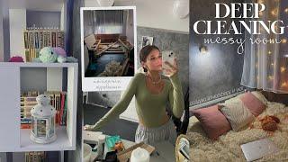 летняя генеральная уборка в комнате // deep cleaning messy room // *новая кровать, распаковка книг 🩵