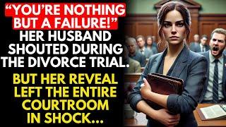 Her husband called her "a nobody" in court, but when she revealed her secret, everyone gasped…