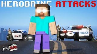 MINECRAFT HEROBRINE ATTACKS MY SERVER! | GTA 5 RP