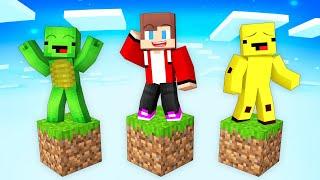 JJ, Mikey and Banana Kid Survive on One Block in the Sky 2 - Minecraft Maizen