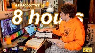 STUDY WITH ME LIVE | 8 HOURS  Harvard Alumnus, Chill Work With Me, Rain Sounds, Pomodoro Timer