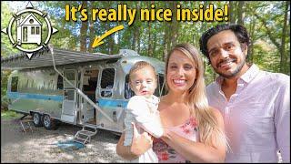 Luxury AIRSTREAM tour w/ Family that lives in it full time!