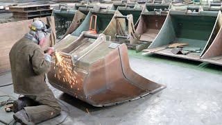 Process of Making Steel Excavator Bucket. Excavator Bucket Factory in Korea.