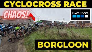 CYCLOCROSS RACE @ BORGLOON (BELGIUM) - U17 - GoPro LAP - POV Cyclist on board BIKE