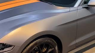 Ford Mustang 3M 1080 M261消光深灰 全車改色貼膜 車身拉線 matte dark gray changing wrap on a ford mustang