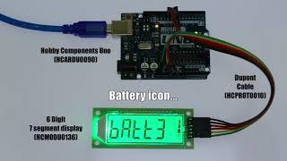 Hobby Components HT1621 6 Digit 7 Segment LCD Module Demonstrating HCDisplay Library