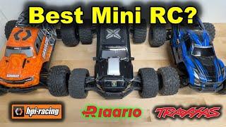 Traxxas Mini Maxx vs. HPI Savage XS vs. Rlaarlo Omni-Terminator - Best 1/12 RC Monster Truck?