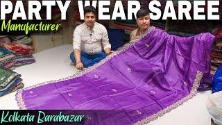 Pure Hand Zardosi Work Saree Manufacturer in Kolkata | Tulsi Boutique Barabazar