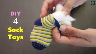 4 Sock Toys DIY | Make Toys From Old Baby Socks | Craft Stack