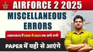 English AIRFORCE 2/2025 Miscellaneous Error for Airforce English 2025 By Sanjeev Thakur Sir