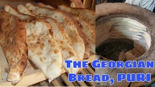 GEORGIAN BREAD | Traditional way of baking "PURI" | Family Vacation in Georgia #Shorts