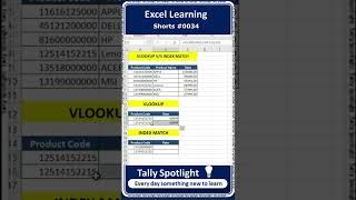 VLOOKUP v/s INDEX MATCH in Excel - 34 | Excel Learning for Beginner