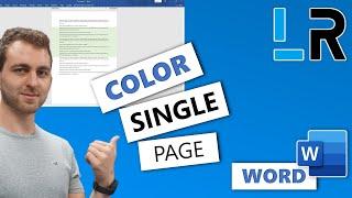 MS Word: Background Color Only On Single Or Half Page - 1 MINUTE