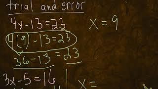 Algebra - trial and error