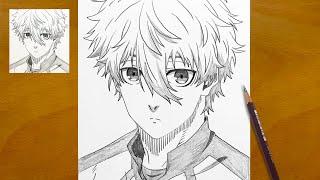 How to draw Nagi Seishiro from Blue Lock || Nagi drawing tutorial || Anime art for beginners
