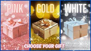 Choose your gift #3giftbox #chooseyourgift #pickonekickone  #pink #gold #white  #giftbox